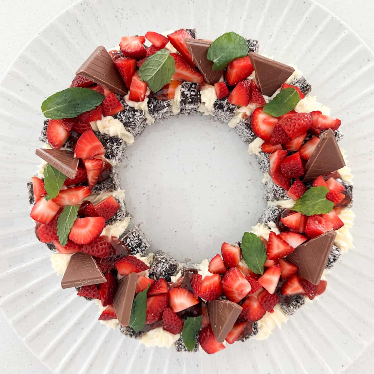 Christmas Wreath Lamington Ring
