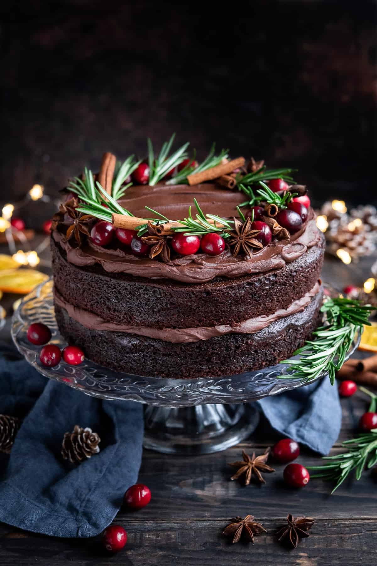 Rustic Chocolate Wreath Cake