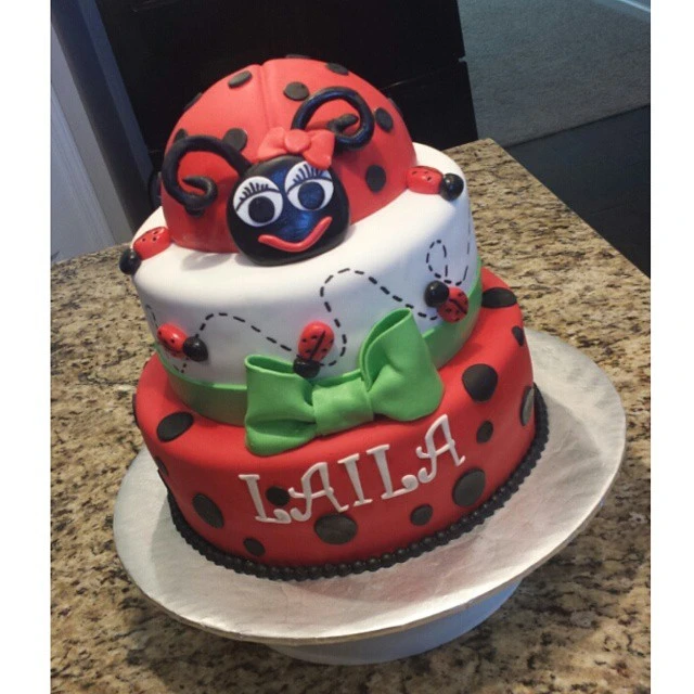 Ladybug Topper Birthday Cake