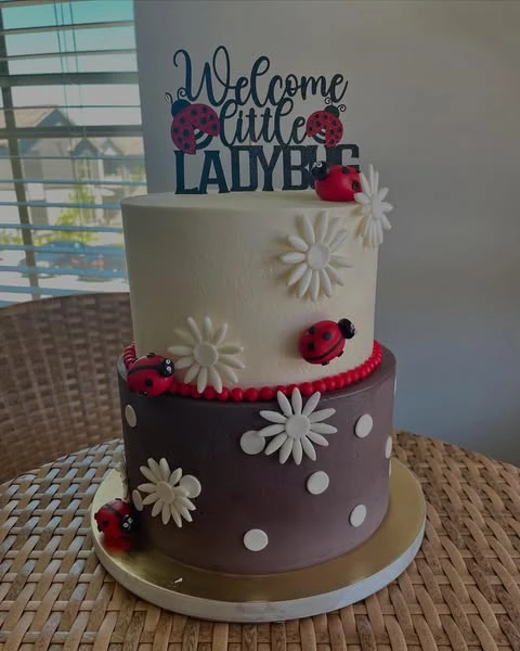 Daisy and Ladybug Tiered Cake