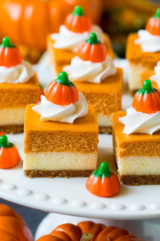 Layered Pumpkin Cheesecake Squares