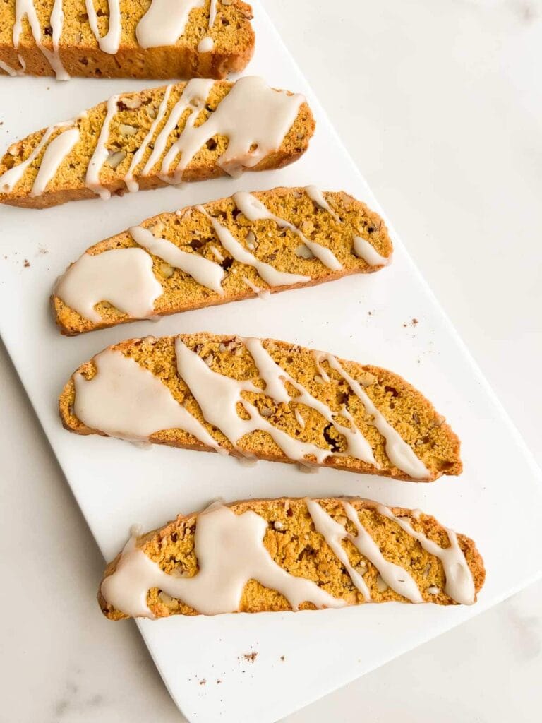 Glazed Pumpkin Spice Biscotti