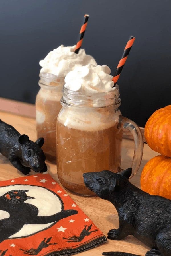Butterbeer Pumpkin Float with Black Rats