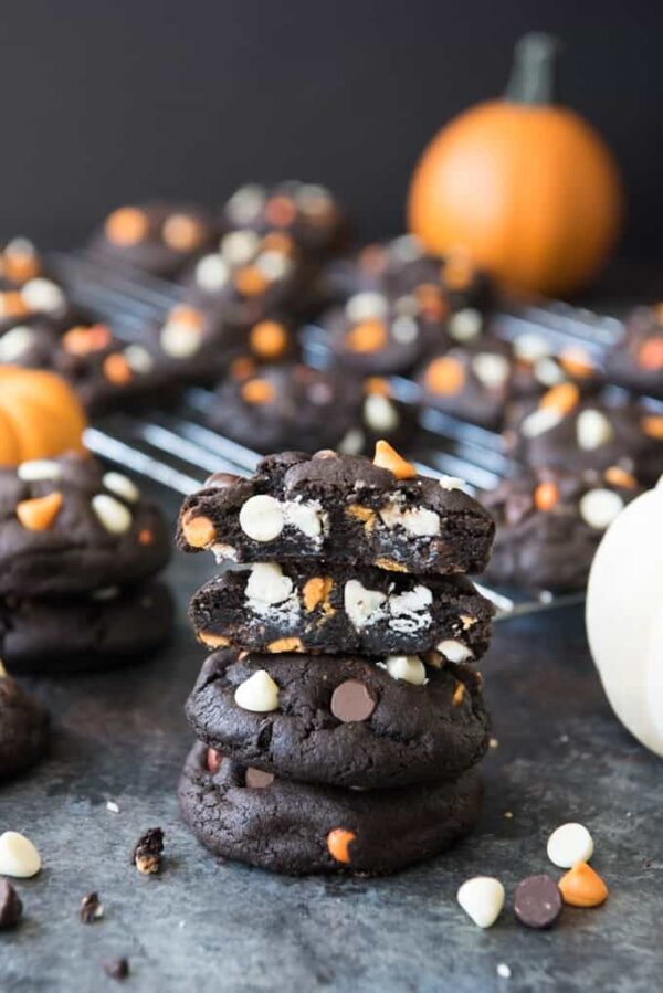 Fudgy Halloween Monster Cookies