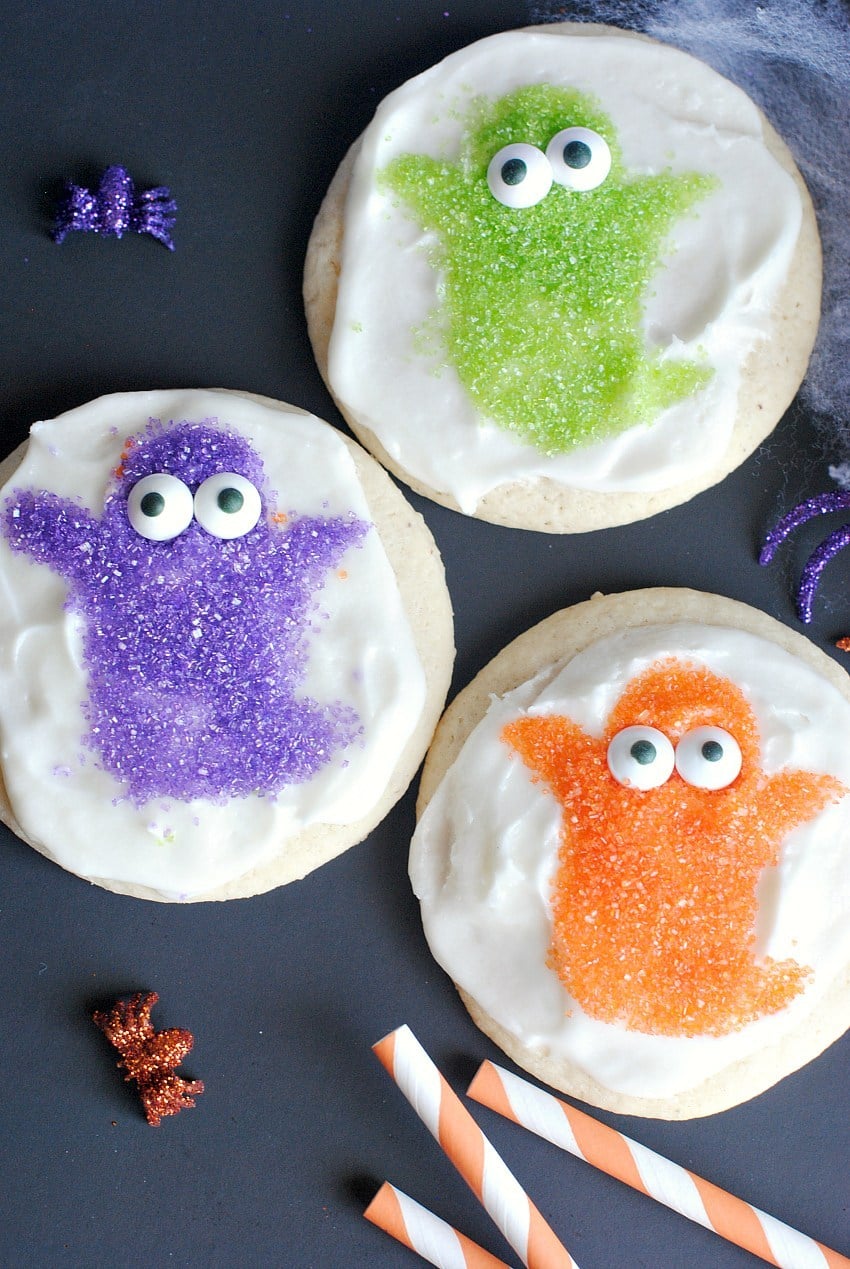 Colorful Ghost Sugar Cookies
