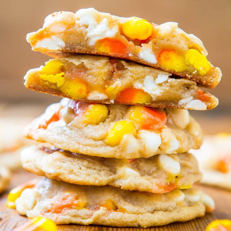 Candy Corn Chocolate Chip Soft-Baked Cookies